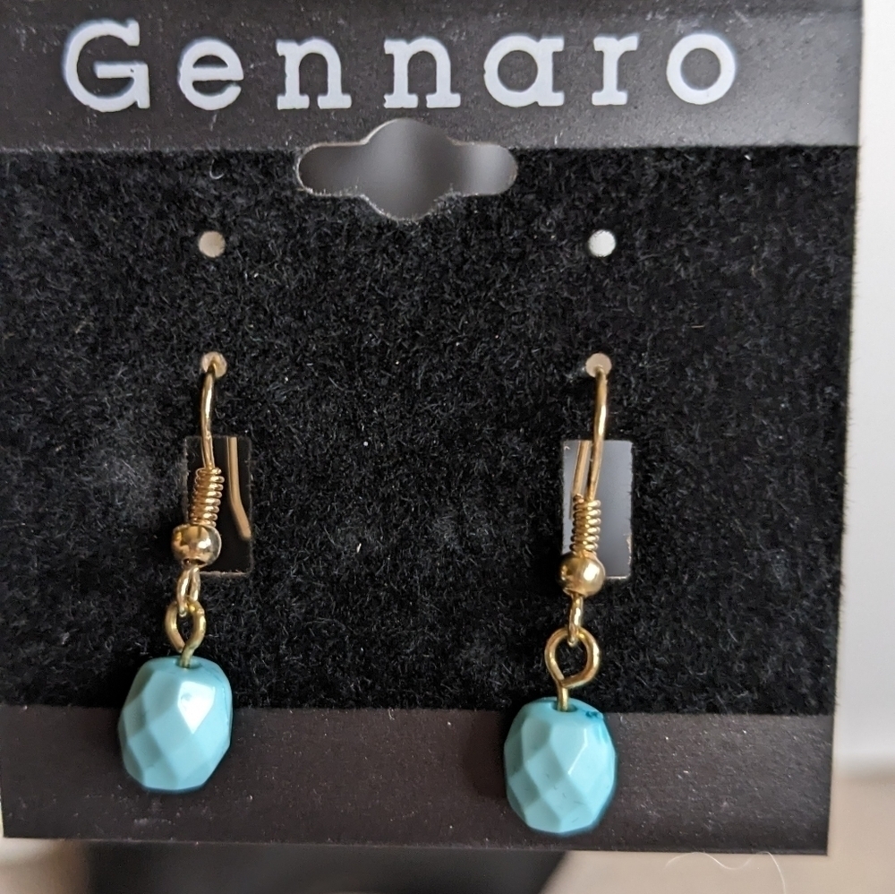 Genarro Gold Tone Dangle Earrings